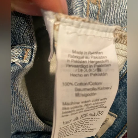 Madewell The Momjean Size 27 Distressed High Rise Straight Leg Jeans - Picture 9 of 9